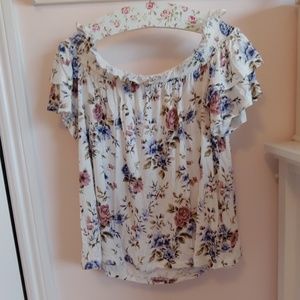 NWOT American Eagle Floral off the sholder top